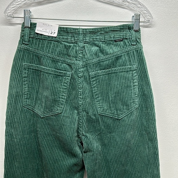 PacSun Corduroy Pants 90s Boyfriend Embroidered Floral Evil Eye Green New 27 - Picture 6 of 9
